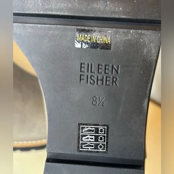 Eileen Fisher Women's Gray Leather Chelsea Wedge Fur Lined Bootie 8.5 - Picture 5 of 6